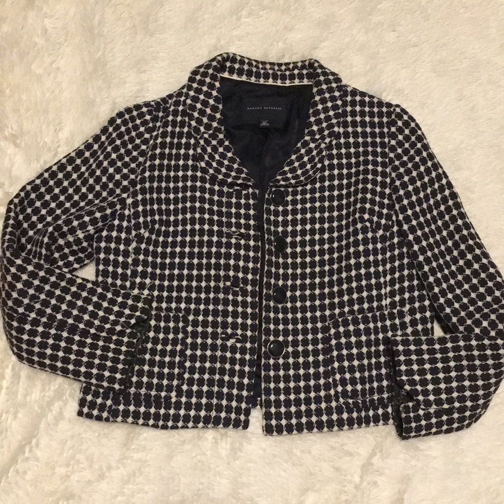 Banana Republic Tweed Polka Dot Blazer